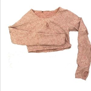 Gymshark Fleur Texture Long Sleeve Crop Top